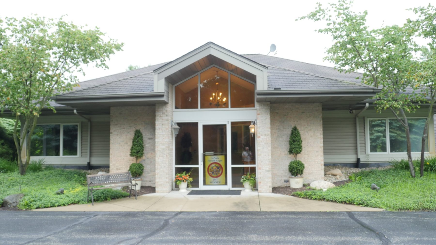 The welcoming entrance to Wolf Family Dentistry in La Porte, Indiana